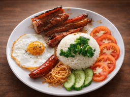 Cơm ba chỉ trứng lạp xưởng